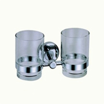 DOUBLE TUMBLER HOLDER WITH GLASS